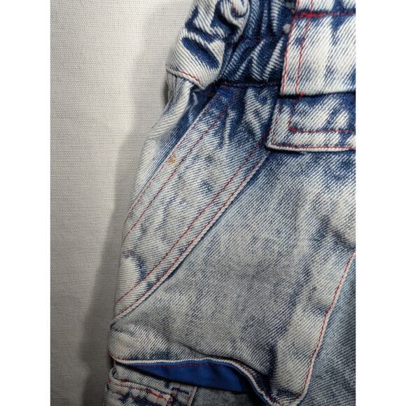 Certified Kid Acid Wash Vintage Shortalls Overalls Dungarees Sz 6 90s Y2K Unisex - Picture 4 of 6